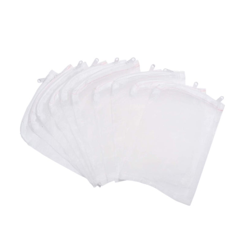 FUNLAVIE Aquarium Filter Media Bag - 10 Pcs Durable Nylon Fine Mesh with Zipper for Koi Pond, Canister, Fish Tank Filter, Pellet Carbon, Bio Balls, Ceramic Rings (6 x 8 Inch) - Image 1